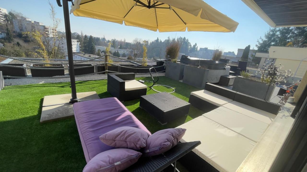 Penthouse - 3 Schlafzimmer- Sonnige Dachterrasse -Whirlpool & Alpenblick - Perfekt Fuer Romantik Oder Familienurlaub Mit Kind, Hund Willkommen - By Ferienwohnenamsee - 于伯林根 外观 照片