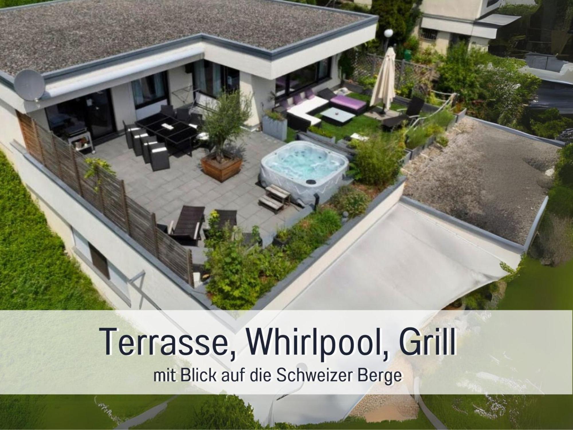 Penthouse - 3 Schlafzimmer- Sonnige Dachterrasse -Whirlpool & Alpenblick - Perfekt Fuer Romantik Oder Familienurlaub Mit Kind, Hund Willkommen - By Ferienwohnenamsee - 于伯林根 外观 照片